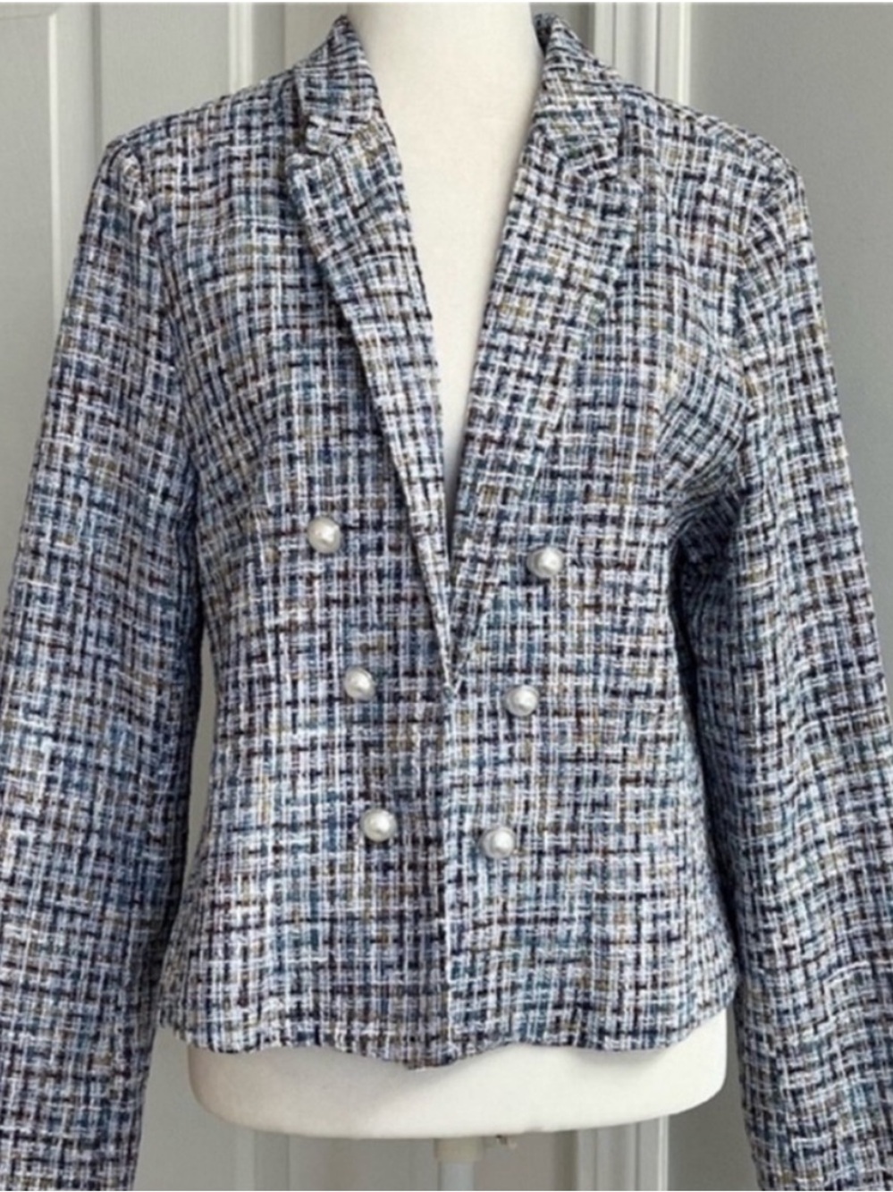 NANETTE Nanette Lepore Tweed
Jacket Blue Multi Size L